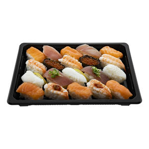 Bandeja de plástico para sushi desechable de 32 Oz duradera y resistente, excelente oferta para cajas de embalaje de alimentos convenientes - Product Image 1