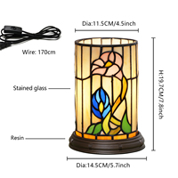 Lampe de table style Tiffany, vitrail motif volubilis, lampe de chevet artisanale, décoration artistique pour la maison, le bureau, cadeaux pour enfants