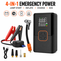 4 in 1 Car Jump Starter with Air Compressor 12V Portable Tire Inflator Power Bank Battery Booster LED Light for Emergency Truck