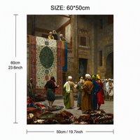 Reproduction de peinture à l'huile orientaliste 50x60cm Scène arabe Art classique sur toile Décoration murale pour salon et bureau