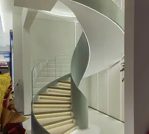 <span class=keywords><strong>Scala</strong></span> a Chiocciola Interna di Alta Gamma dello Zhejiang con Ringhiera in Vetro e Installazione Inclusa - Product Image 6