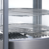 Elektrische Thekenvitrine für Brot, Pizza, Hähnchen, Wurst und Snacks mit rotierendem Regal und Schiebetüren, ETL, CE-zertifiziert