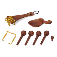 4/3 4/4 Full Size Violin Accessories Kit Violin Fine Tuning Tailpiece Geared Tuning Pegs Tracwood