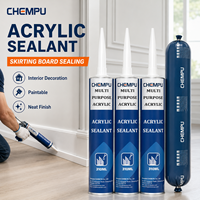 Mastic acrylique 1K pour chantier, à faible odeur, lisse, pour joints de plinthes, mastic acrylique pratique pour murs
