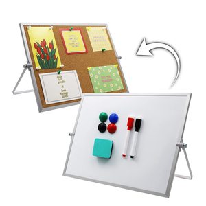Pizarra blanca de <span class=keywords><strong>escritorio</strong></span> portátil con marco de aluminio de doble cara personalizada, pizarra blanca plegable de borrado en seco magnético para niños - Product Image 4