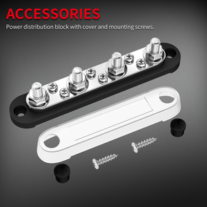 Daiertek Auto Bus Bar 4xm8 Stud 6xm4 Schroef Batterij Terminal Distributieblok 150 <span class=keywords><strong>Amp</strong></span> Terminal Blok <span class=keywords><strong>Connector</strong></span> Met Deksel - Product Image 2