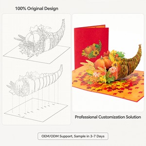 Thanksgiving Pop Up Greeting <b>Card</b> Autumn Harvest 3D Paper <b>Card</b> Holiday Gift <b>Table</b> Decor - Product Image 5