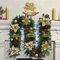 Guirlande de Noël AYOYO de 2,7 mètres, luxueuse et dense, pour décoration festive
