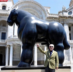 YOUFINE Statua di Cavallo Grasso in Bronzo di Fernando Botero, Decorazione per Esterni di Alta Qualità - Product Image 1