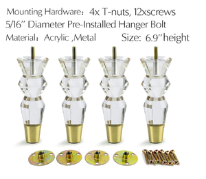 Transparent Acrylic Furniture Legs for Sofa Bench Cabinet & Coffee Table-Heavy Duty Modern Dining & Kitchen Use - Product Image 3