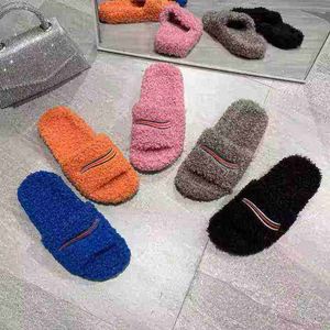 2026 New Designer Brand Fashion Men's and Women's Fur Thick-Soled Slippers with Embroidery, Warm Slippers - Product Image 5