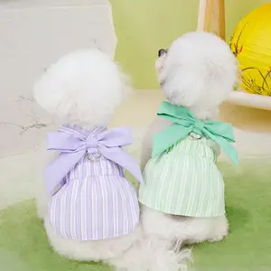 Luxury Pet Clothes Vendors Hot Selling New Spring and Summer Dog Clothes Girls Dress Princess lotus harness skirt