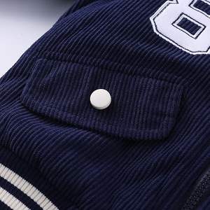 Custom High Quality Corduroy Varsity <b>Jacket</b> Men Vintage Embroidery <b>Patchwork</b> Bomber <b>Jacket</b> Contrast Sleeve Baseball Coat - Product Image 4