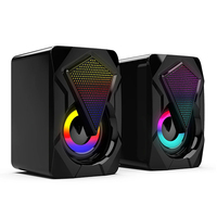 Penjualan Panas X2 Mini 2.0 RGB LED Speaker Gaming dengan Efek Suara Game 3Wx2 untuk Aksesori Komputer PC.