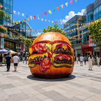 Modèle de hamburger gonflable géant personnalisé, résistant aux intempéries, accessoire durable pour les fêtes en plein air et les expositions dans les centres commerciaux