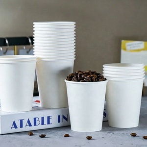 Gobelets à café jetables en papier avec couvercle, logo personnalisé, écologiques, 100% compostables, revêtement PE anti-fuite - Product Image 2