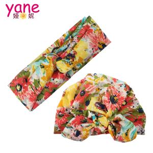 De alta calidad de impresión <span class=keywords><strong>turbante</strong></span> sombrero <span class=keywords><strong>y</strong></span> abrigo conjunto de diadema para mamá <span class=keywords><strong>y</strong></span> bebé - Product Image 2