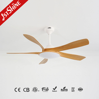 1stshine LED Ventilateur de plafond Télécommande 56 pouces de haut débit d'air Dimmable Light 5 pales Ventilateur de plafond avec lampe