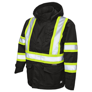 Chaqueta de Seguridad Impermeable Reflectante de Alta Visibilidad para Hombre, Color Naranja, Chaqueta de Lluvia de Invierno, para Senderismo, Trabajo al Aire Libre, Diseño Moderno y Simple, Talla XL - Product Image 1