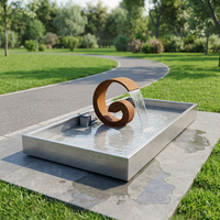 Fontaine d'eau personnalisée en acier inoxydable pour piscine extérieure 2026, décoration paysagère de parc, table d'eau