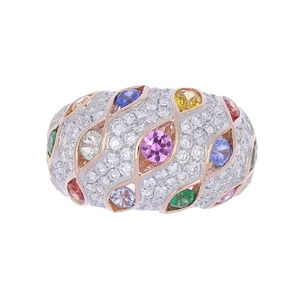 Anillo de Compromiso de Plata de Ley 18k al por Mayor, Anillo de Plata Chapado en Oro con Piedras Preciosas de Colores - Product Image 1