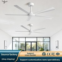 Ventilateur de plafond Phufan 56 pouces avec caméra cachée, télécommande, application/WiFi, moteur BLDC silencieux, classe d'efficacité énergétique A, garantie 5 ans