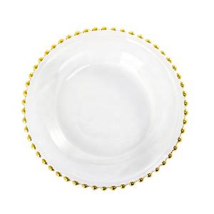 现代金圈玻璃充电板婚礼活动餐桌装饰/婚礼装饰餐具餐具玻璃充电板 - Product Image 4