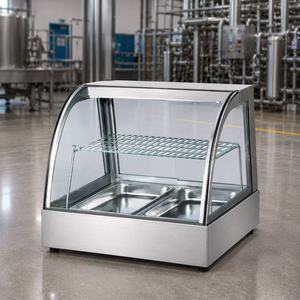 Vitrina Refrigerada Comercial de Mostrador con Vidrio Curvo y Cuerpo de Acero Inoxidable - Product Image 3