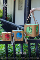 Boîte de rangement carrée en bois creux personnalisée, impression de surface personnalisée, doublure multicolore, poignée de transport pour thé, chocolat, bonbons, cadeaux