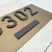 Plaque de porte murale en acier inoxydable YIYAO avec numéro de chambre pour hôtel et bureau