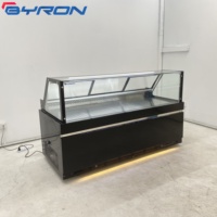 Vitrine Réfrigérée Grande Taille (1,5m-3m) pour Viandes et Charcuteries, Double Température, 220V/110V, Congélateur Ventilé
