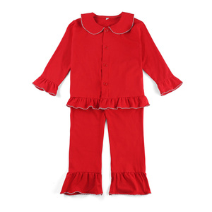 Little Girls Two Pieces Pajama Set <strong>Kids</strong> Long Sleeve Plain Cotton <strong>Christmas</strong> <strong>Pjs</strong> Baby Pajama Set - Product Image 3