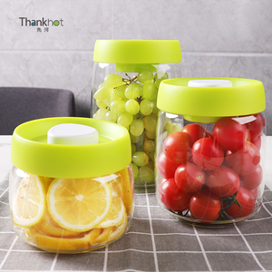 Vacare Patent Reusable Food Grade Borosilicate Glass Vacuum Storage Jar with Customizable Color Logo for Dried <b>Fruit</b> Apple Chips - Product Image 1