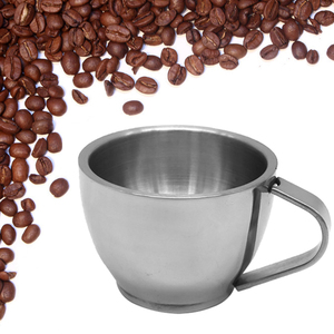 Wholesale Online Top Seller Stainless Steel Coffee <b>Cup</b> Set American Double Layer Restaurant with <b>Saucer</b> for Tea by - Product Image 2