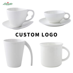 Juego de Taza y Platillo de Café de Cerámica Blanca con Logotipo Personalizado, Diseño de Asa Único, Taza de Espresso, Regalo para Hotel, Restaurante, Boda, Venta al Por Mayor - Product Image 2