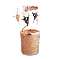 Danseur de ballet dynamique Design Design Chic Cadeau Carrousel Bougeoir Rotatif Bougeoir en Métal et Verre pour la Décoration Intérieure