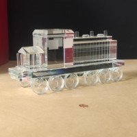 Meilleur souvenir gravé poli de l'usine de trophée de camion de modèle en verre de cristal pour la décoration en verre K9 vente en gros