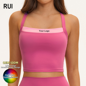 RUIQUWIN Wholesale Custom Women's Plus Size Seamless Breathable Lightweight High Support Fitness Bra Yoga Vest Running Bra - Product Image 1