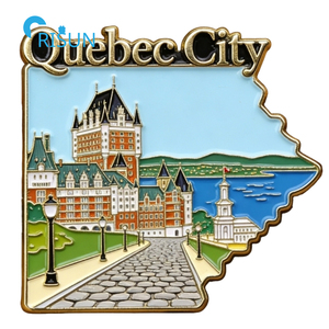 Cadeau souvenir personnalisé <span class=keywords><strong>Canada</strong></span> : Aimant de réfrigérateur, Épinglette, Broche, Pin's émaillé personnalisé du <span class=keywords><strong>Canada</strong></span> avec drapeau canadien et motif du <span class=keywords><strong>Quebec</strong></span> - Product Image 3