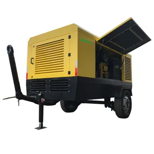 Famous Brand Denair Top Quality Diesel Portable Screw Type Compressor 8 Bar 185-900 CFM for Pipeline