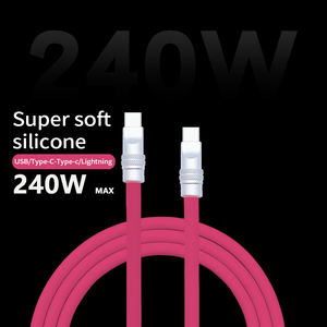 Usine directe Chubby C-C 240W câble de charge rapide Durable 6A câble USB C en Silicone extra épais pour <span class=keywords><strong>iPhone</strong></span> série 16/15 <span class=keywords><strong>iPad</strong></span> - Product Image 4