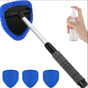 Lheng alat pembersih kaca depan mobil, spons pembersih kaca depan mobil dengan pegangan dapat dipakai ulang dan 4 bantalan serat mikro dapat dipakai ulang - Product Image 3