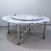 Table à manger robuste et détachable en acier inoxydable, rotative, pour jardin, patio, plage, mariage, fête, événement, banquet, hôtel