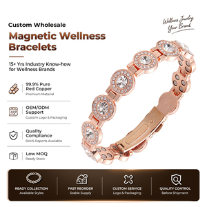 Bracelet de tennis en cuivre rouge pur à 99,9 % (non allié) avec thérapie magnétique pour femmes et hommes, soulagement de la douleur, vente en gros - Product Image 1