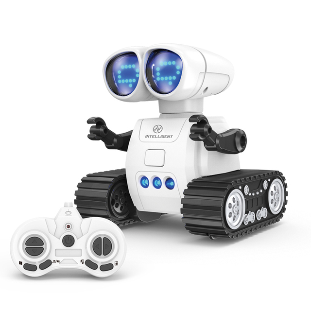 Remote Control Robots Toy, USB Rechargeable Movable Robot Toy with LED Eyes & Music, Robot Toy for Kids