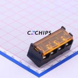 DBT50G-9.5-4P-BK-P OGC Barrier Terminal Block Through hole,P=9.5mm Connector With Cover Plate 9.5mm 1x4P Straight Pin - Product Image 1