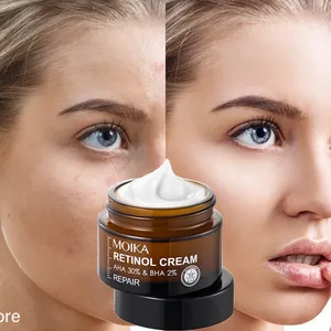 Creme hidratante orgânico anti-idade vegano para cuidados com a pele, creme anti-rugas branqueador de pele e olhos, creme de retinol