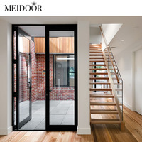 Puerta de Entrada de Aluminio para Casa Residencial Meidoor, Personalizada, Resistente a la Oxidación, Aislante, Abatible, Exterior
