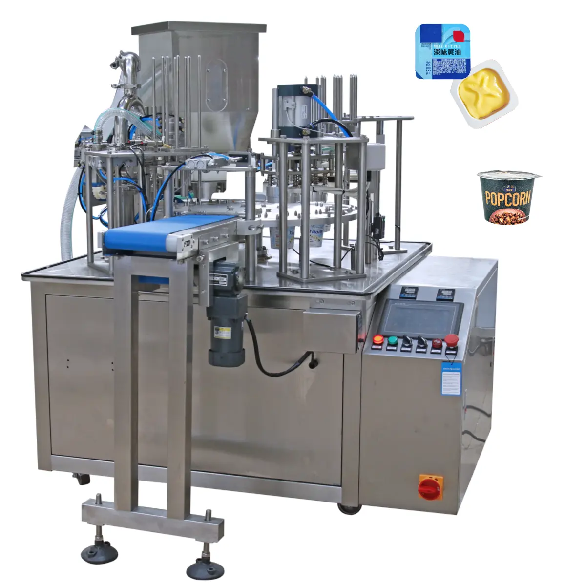Multi-Function Auto Rotary Peanut Butter Yogurt Jelly Dipping Sauce Plastic Cup Filling Sealing Machine