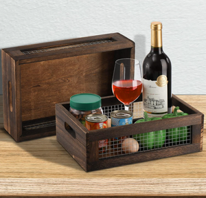 Một bộ 2 hộp gỗ trang trí với dây kim loại và hộp lưu trữ trái cây bằng gỗ cho các phong cách phổ biến trong <span class=keywords><strong>2025</strong></span> - Product Image 4